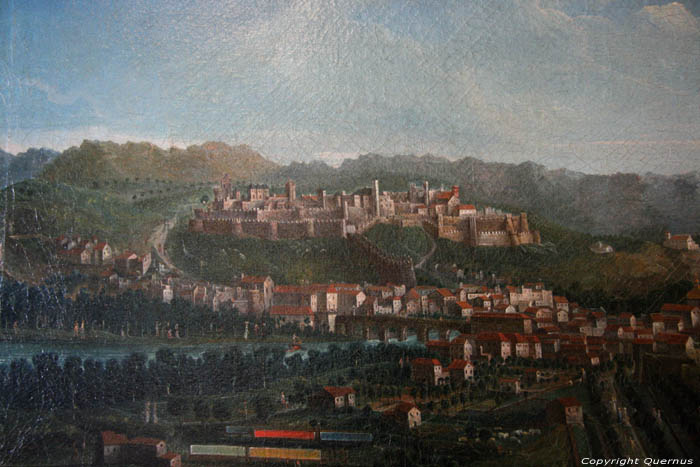 Oud schilderij van stad Carcassonne / FRANKRIJK 