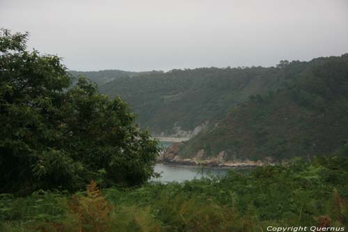 View from rocks close to coast close to camping Cudillero / Spain 