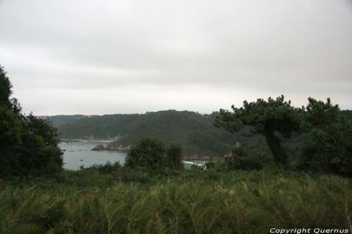 View from rocks close to coast close to camping Cudillero / Spain 