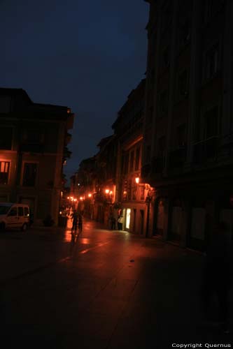 Street during night (Calle del Rivero) Avils / Spain 