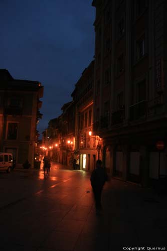 Street during night (Calle del Rivero) Avils / Spain 