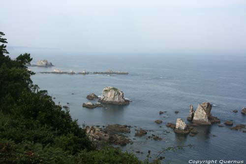 View from above Playa  Silencio Castaeras in CUDILLERO / Spain 