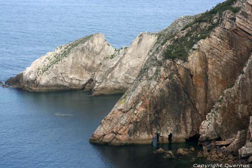 View from above Playa  Silencio Castaeras in CUDILLERO / Spain 