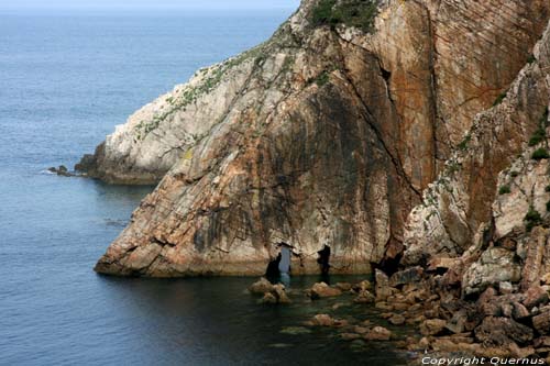 View from above Playa  Silencio Castaeras in CUDILLERO / Spain 