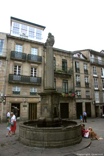 Fountain with Buste Santiago de Compostella / Spain 