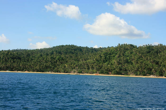 Coast line from sea Donsol / Philippines 