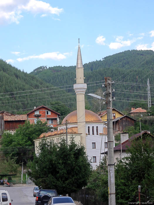Zicht op Dorp en Moskee Dagonovo in Belitsa / Bulgarije 