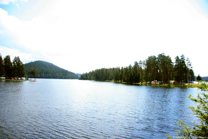 Shiroka Polyana Lake and dam Shiroka in BATAK / Bulgaria 