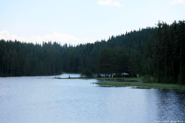 Shiroka Polyana Lake and dam Shiroka in BATAK / Bulgaria 