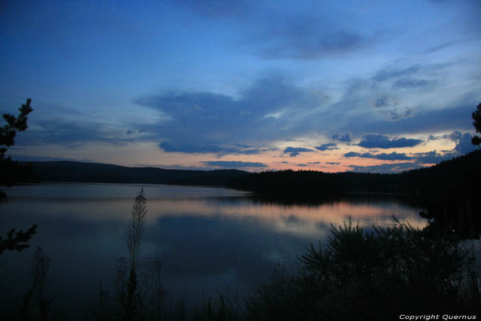 Shiroka Polyana Lake and dam Shiroka in BATAK / Bulgaria 