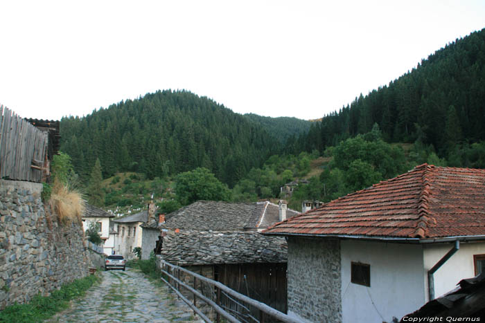 Typical street view Shiroka Laka in Shiroka Luka / Bulgaria 