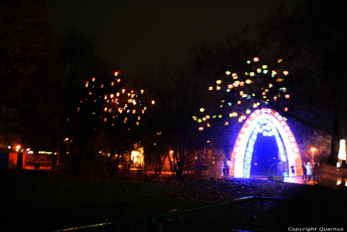 Kerstverlichting Rathauspark (stadhuispark) WENEN / Oostenrijk 