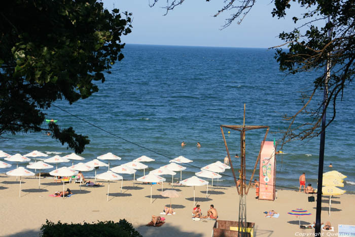 Vue sur Plage et Mer Bourgas  Burgas / Bulgarie 