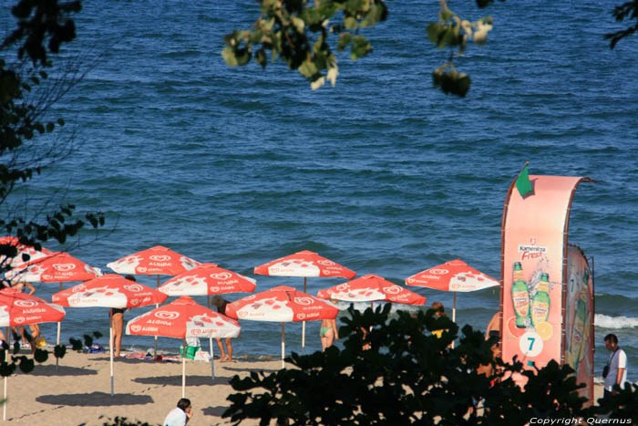 Zicht op Strand en Zee Burgas / Bulgarije 