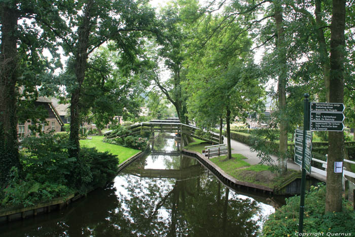 Town Canal Giethoorn in Steenwijkerland / Netherlands 
