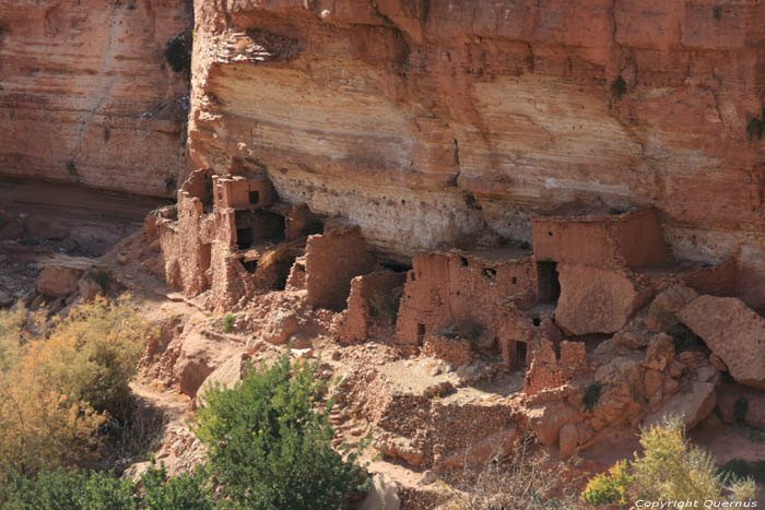 Valle avec Maisons de Grottes Tajegujite / Maroc 