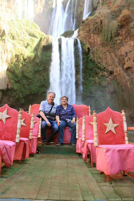 Titinac small boats under the waterfall Ouzoud / Morocco 