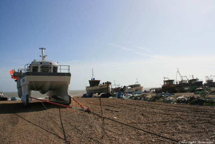 Strand en Vissersboten Hastings / Engeland 