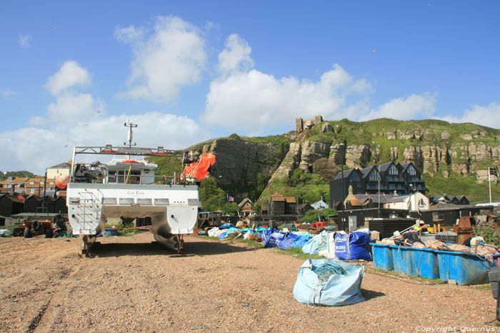 Strand en Vissersboten Hastings / Engeland 