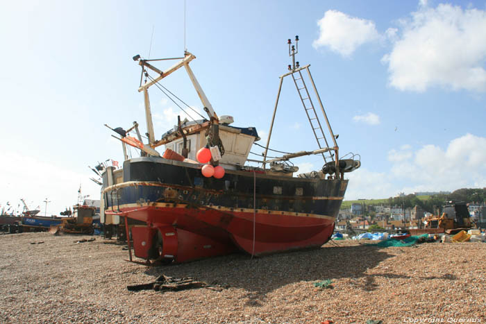 Strand en Vissersboten Hastings / Engeland 