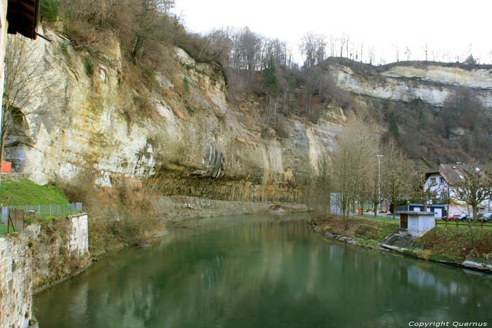 Sarine rivier Fribourg/Vrijburg / Zwitserland 