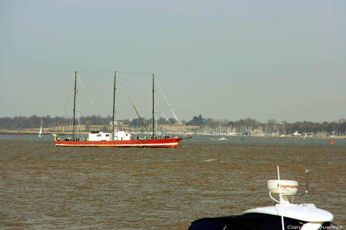 Three-Master Ship on River Stour Harwich / United Kingdom 