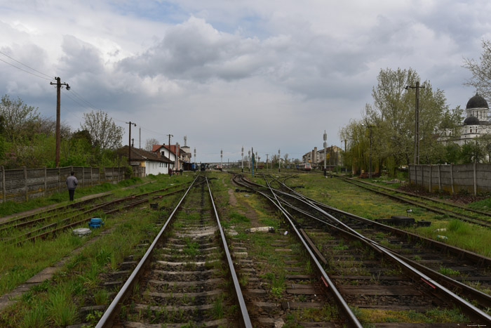 Spoorweg en station Satu Mare / Roemeni 