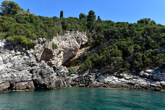Zicht op Adriatische Zee van Mala Buza Bar Dubrovnik in Dubrovnic / KROATI 