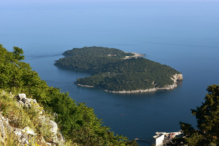 Vue sur Mer Adriatique depuis bar Mala Buza Dubrovnik  Dubrovnic / CROATIE 