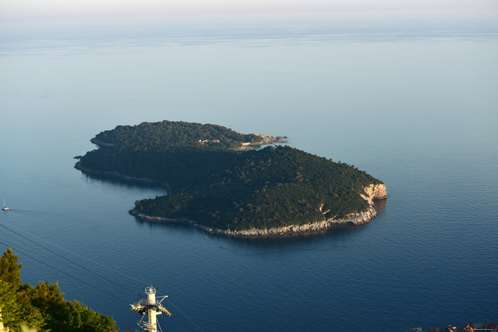 Vue sur Mer Adriatique depuis bar Mala Buza Dubrovnik  Dubrovnic / CROATIE 