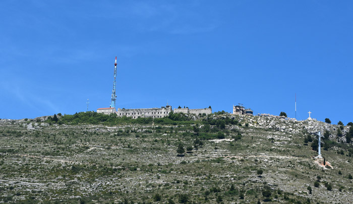 Imperial Fort from below Dubrovnik in Dubrovnic / CROATIA 