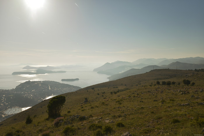 View and Sun Down Northwards Adriatic Sea Dubrovnik in Dubrovnic / CROATIA 