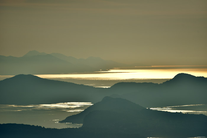 View and Sun Down Northwards Adriatic Sea Dubrovnik in Dubrovnic / CROATIA 