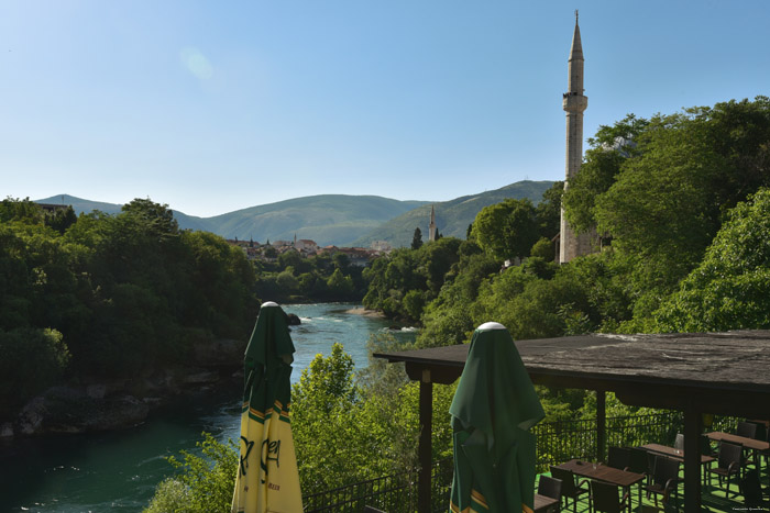 View on Neretva river and city Mostar / Bosnia-Herzegovina 
