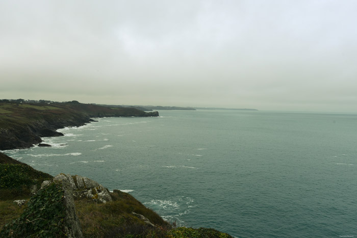 Vue sur ligne costire depuis Pointe du Grouin La Broustire / FRANCE 