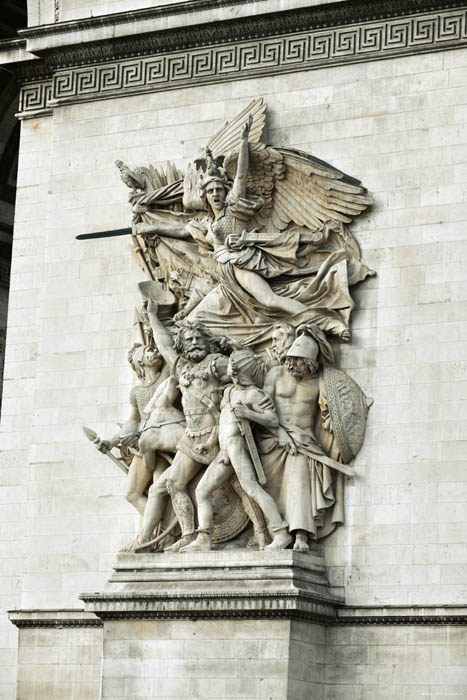 Arc de Triomphe Parijs in Paris / FRANKRIJK 