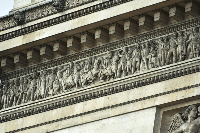 Arc de Triomphe Parijs in Paris / FRANKRIJK 