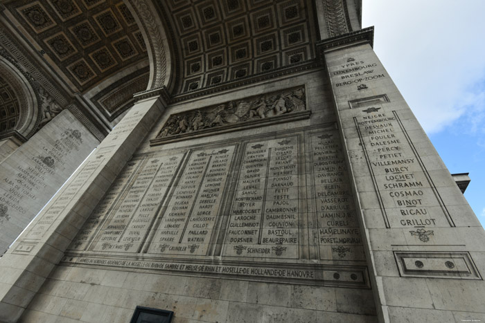 Arc de Triomphe Parijs in Paris / FRANKRIJK 