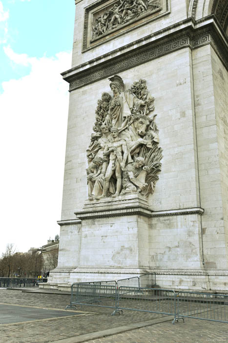 Arc de Triomphe Parijs in Paris / FRANKRIJK 