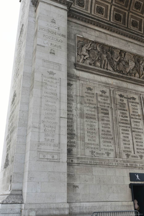 Arc de Triomphe Parijs in Paris / FRANKRIJK 