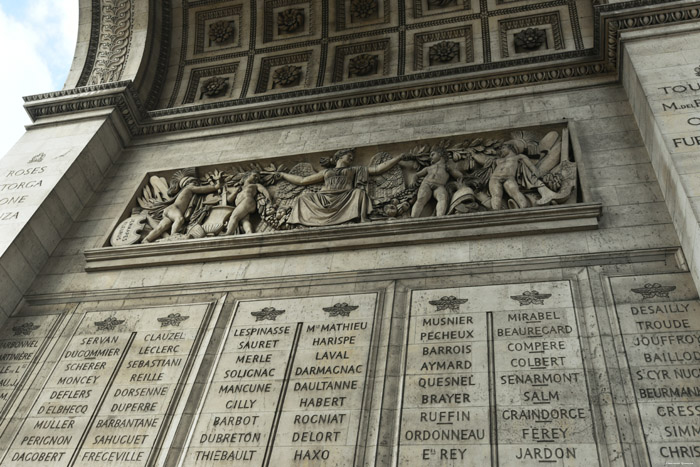 Arc de Triomphe Parijs in Paris / FRANKRIJK 