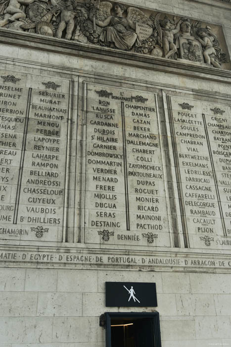 Arc de Triomphe Parijs in Paris / FRANKRIJK 