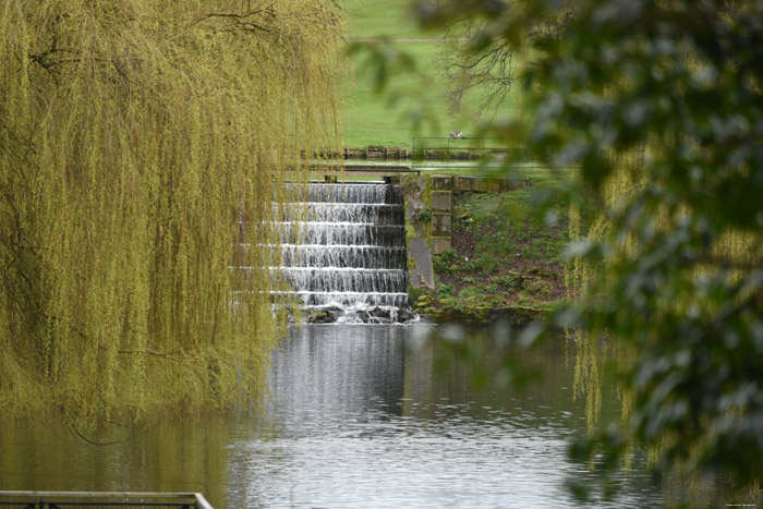 Pond and waterfall Leeds / United Kingdom 