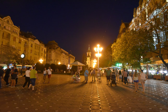 Zicht op Plein van de Overwinning Timisoara / Roemeni 