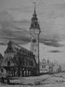 Belfry LIER / BELGIUM: Drawing by Victor Hugo - 1837 (Picture A.Manet)