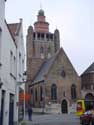 Jeruzalemkerk BRUGGE / BELGI: Overzicht gevel en toren