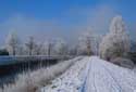 Snowy landscape of the Dyle river MECHELEN / BELGIUM: 