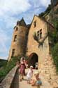 House with round tower La Roque-Gageac / FRANCE: 