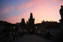 Sunset on Charles Bridge Pragues in PRAGUES / Czech Republic: 