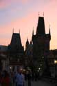 Sunset on Charles Bridge Pragues in PRAGUES / Czech Republic: 